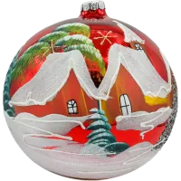 Bombka okrągła: Zimowa Kraina czerwona