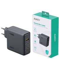 ŁADOWARKA SIECIOWA AUKEY podróżna kompaktowa 140W 1x USB-A 3x USB-C GaN