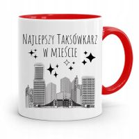 Kubek Czerwony Taksówkarza Najlepszy Na Mieście Z Nadrukiem Ze Zdjęciem