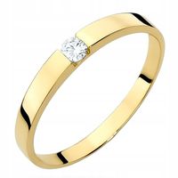 ZŁOTY PIERŚCIONEK OBRĄCZKA z CYRKONIĄ prezent r.14