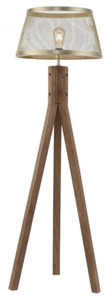 Lampa sypialniana Frederik 11424-60 drewniana z kloszem mosiądz zdjęcie 1