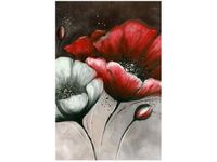 80CM 120 OBRAZ MALOWANE MAKI CZERWIENI BRĄZIE ŚCIENNY