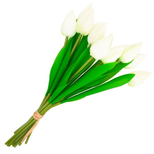 TULIPANY BUKIET TULIPANÓW PIĘKNY JAK ŻYWY TULIPAN KWIATY BIAŁE 12 KWIA na Arena.pl