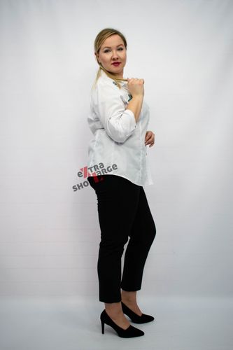 Koszula  Sandra biała emotki PLUS SIZE na Arena.pl