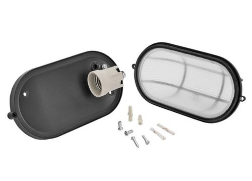 LED LAMPA ALUMINIOWA BLACK KINKIET IP44 E27 CZARNA na Arena.pl