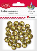 kulki styropianowe brokatowe złote 1,5-2 cm titanum