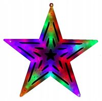 OZDOBA ŚWIĄTECZNA W OKNO GWIAZDA MULTIKOLOR LED 35 CM