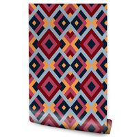 Tapeta Do Salonu Kolorowe ROMBY Wzór Geometryczny