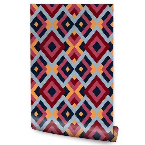 Tapeta Do Salonu Kolorowe ROMBY Wzór Geometryczny na Arena.pl