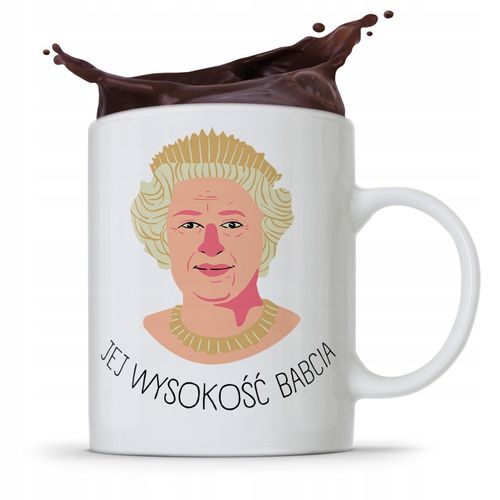 Kubek Dla Babci Na Imieniny Jej Wysokość Babcia Z Nadrukiem Ze Zdjęciem na Arena.pl