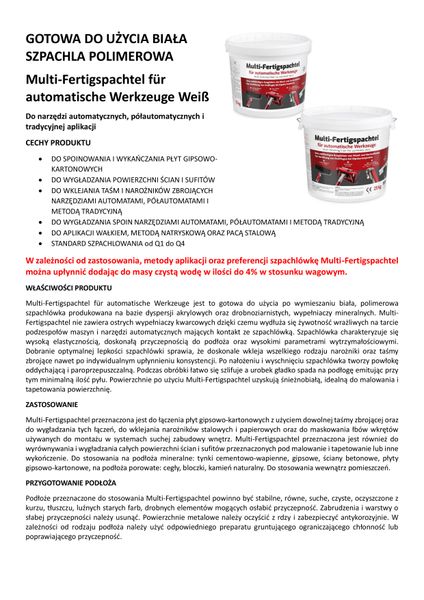 Gładź Tynkowa do narzędzi automatycznych 100Kg zdjęcie 5