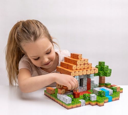 Magnetyczne klocki kostki budowlane modułowe konstrukcyjne 3d 312 elementów na Arena.pl