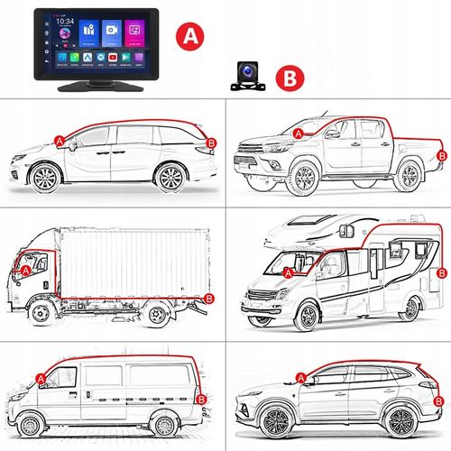 RADIO STACJA MULTIMEDIALNA WIDEOREJESTRATOR CARPLAY ANDROID 2 KAMERY DVR na Arena.pl