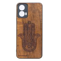 Drewniane Etui Bewood do Motorola G34 5G HAMSA IMBUIA