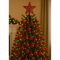 BOMBKI CHOINKOWE czerwone DUŻY ZESTAW NA ŚWIĘTA 100SZT DEKORACJE NIETŁUKĄCE