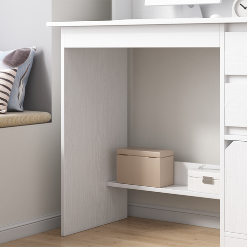 BIURKO MŁODZIEŻOWE KOMPUTEROWE STOLIK BIAŁE BIURKO Z REGAŁEM PÓŁKAMI na Arena.pl