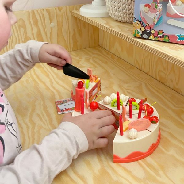 WOOPIE Tort Urodzinowy do Krojenia na Rzepy Świeczki Owoce 40 el. zdjęcie 3