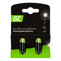 2X BATERIE AKUMULATORY R6/AA DUŻE PALUSZKI GREEN CELL 2000MAH LAMPY SOLARNE