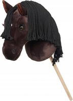 HOBBY HORSE KOŃ NA KIJU CIEMNOBRĄZOWY 35 CM ZABAWKOWY KOŃ PLUSZOWY