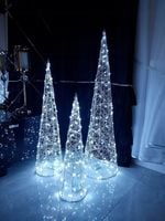 ŚWIECĄCE CHOINKI LED OZDOBA ŚWIĄTECZNA DEKORACJA FIGURKI 3szt 100/80/60cm