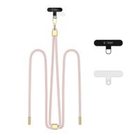 tech-protect c2s rope crossbody strap baby pink/gold