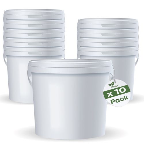 10 x 5L Wiaderko Plastikowe wiadro z pokrywą ATEST spożywcze 5 Litrów BIAŁE na Arena.pl