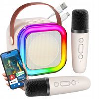 MIKROFON DLA DZIECI KARAOKE ZESTAW głośnik bluetooth bezprzewodowy 2 MIKROF