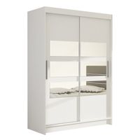 Szafa przesuwna Miami V 120cm - pojemna garderoba - BIAŁY