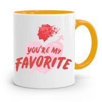 Kubek Żółty Na Walentynki You Are My Favorite Z Nadrukiem Ze Zdjęciem