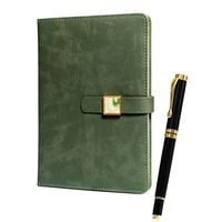 zestaw prezentowy: zielony notes z magnetycznym zapięciem i czarny