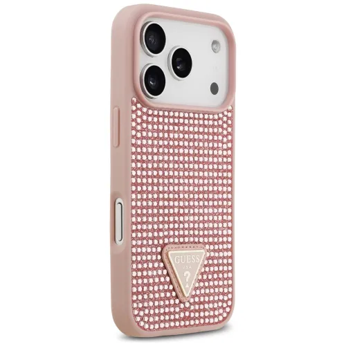 etui guess rhinestone triangle logo na iphone 17 pro - różowe na Arena.pl