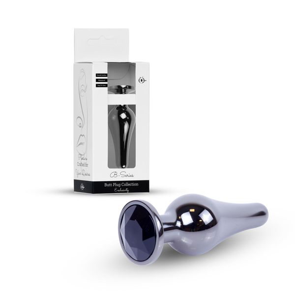 Plug-Jewellery Dark Silver Butt Plug- Black zdjęcie 10