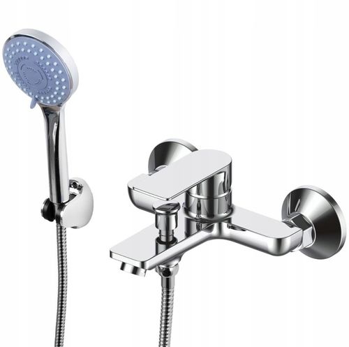 Bateria wannowa z prysznicem chrom zestaw wannowo prysznicowy ze słuchawką na Arena.pl