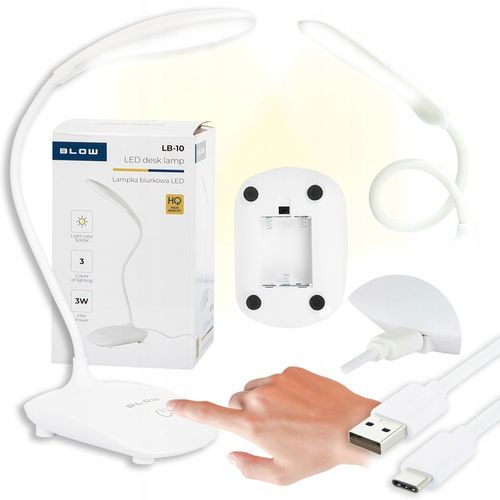 LAMPKA NOCNA NA BIURKO SZKOLNA LED 3 TRYBY NA BATERIE BEZPRZEWODOWA na Arena.pl