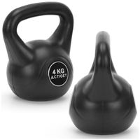 Kettlebelle 4 kg odważnik kulowy ABS hantla do ćwiczeń kula do treningu siłowego czarna