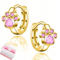 Srebrne kolczyki dla dzieci dla dziewczynki łapki kółka srebro