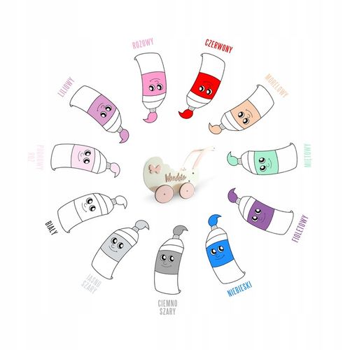 WÓZEK DLA LALEK DREWNIANY PCHACZ JEŹDZIK WÓZEK + IMIĘ PRODUCENT na Arena.pl