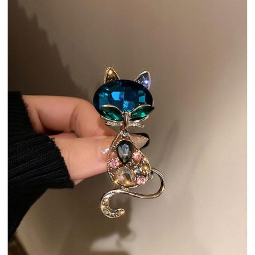 broszka ozdobna kryształki kotek bz173 na Arena.pl