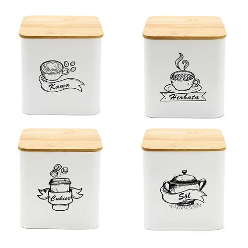 zestaw 4 pojemników kuchennych na produkty sypkie 4264 na Arena.pl