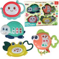 Dziecięcy Zestaw Grzechotek 4 Sztuki Ośmiornica Krab Zwierzęta Morskie Gryzak