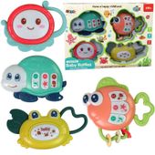 Dziecięcy Zestaw Grzechotek 4 Sztuki Ośmiornica Krab Zwierzęta Morskie Gryzak