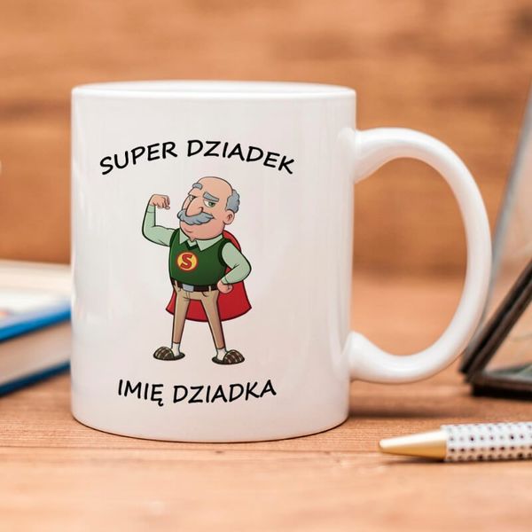 Kubek Super Dziadek z imieniem zdjęcie 1
