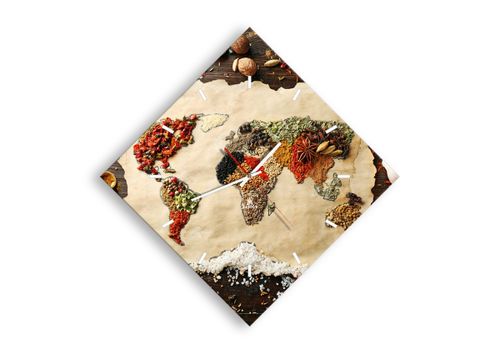Zegar Ścienny - Mapa Przyprawy  - 40X40 Cm - C3Ad40X40-2832 na Arena.pl