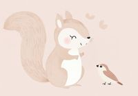 Plakat 100x70cm Wzory dla Dzieci, Dziewczynki i Chłopca - Wiewiór