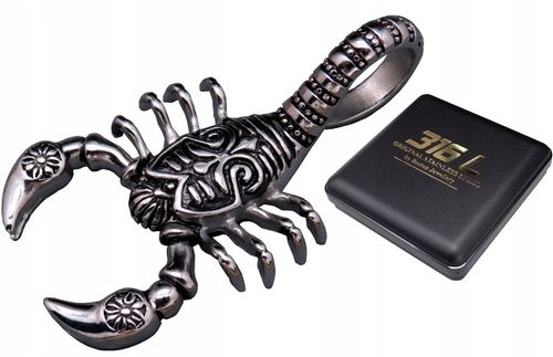 SREBRNY SKORPION NA ŁAŃCUSZEK STAL SZLACHETNA 316L na Arena.pl