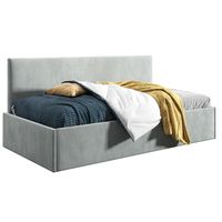 Łóżko młodzieżowe Tapczan 120x200 Comfort Bari Jasny Szary+ POJEMNIK