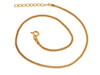 POZŁACANA BRANSOLETKA NA NOGĘ POPCORN SREBRO 925