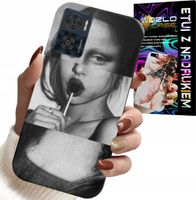 ETUI DO MOTOROLA MOTO E22 / E22I - MONA LISA Z LIZAKIEM MODNE WZORY CASE