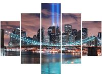 70 100CM OBRAZ 5 ELEM PANORAMA MANHATTANU DRUK PŁÓTNO
