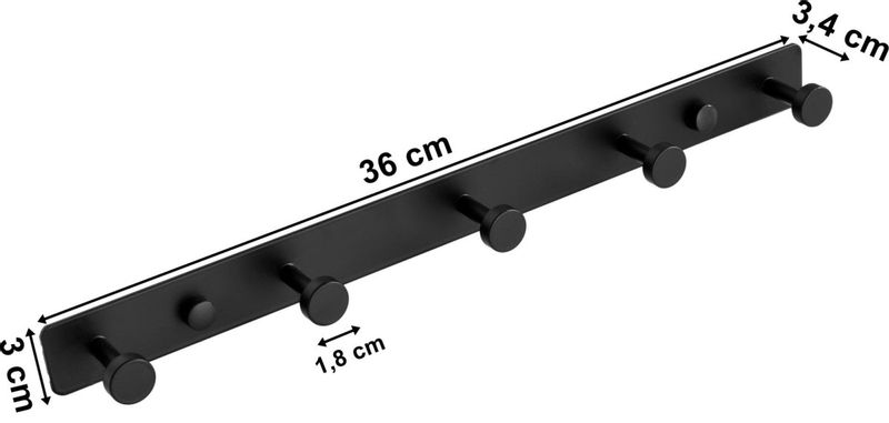 Wieszak metalowy loftowy Tanger czarny zdjęcie 6